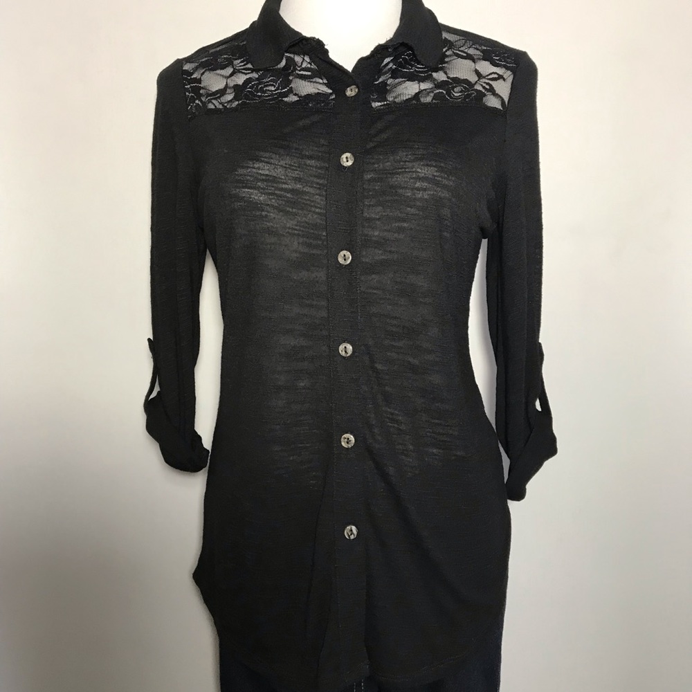 American Rag Blouse Lace Back NWT Medium 1218G